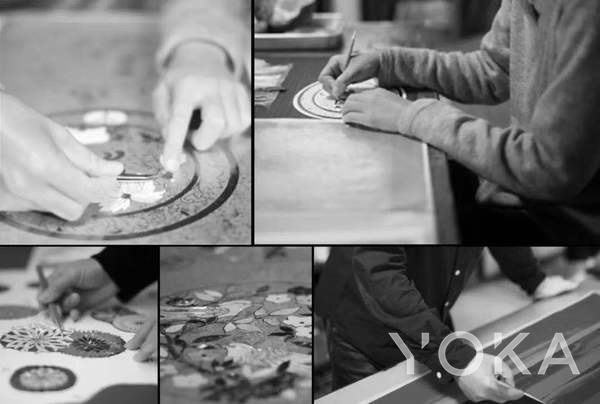 2019春夏Guo Pei高定秀螺钿面料工艺细节 图片来自品牌